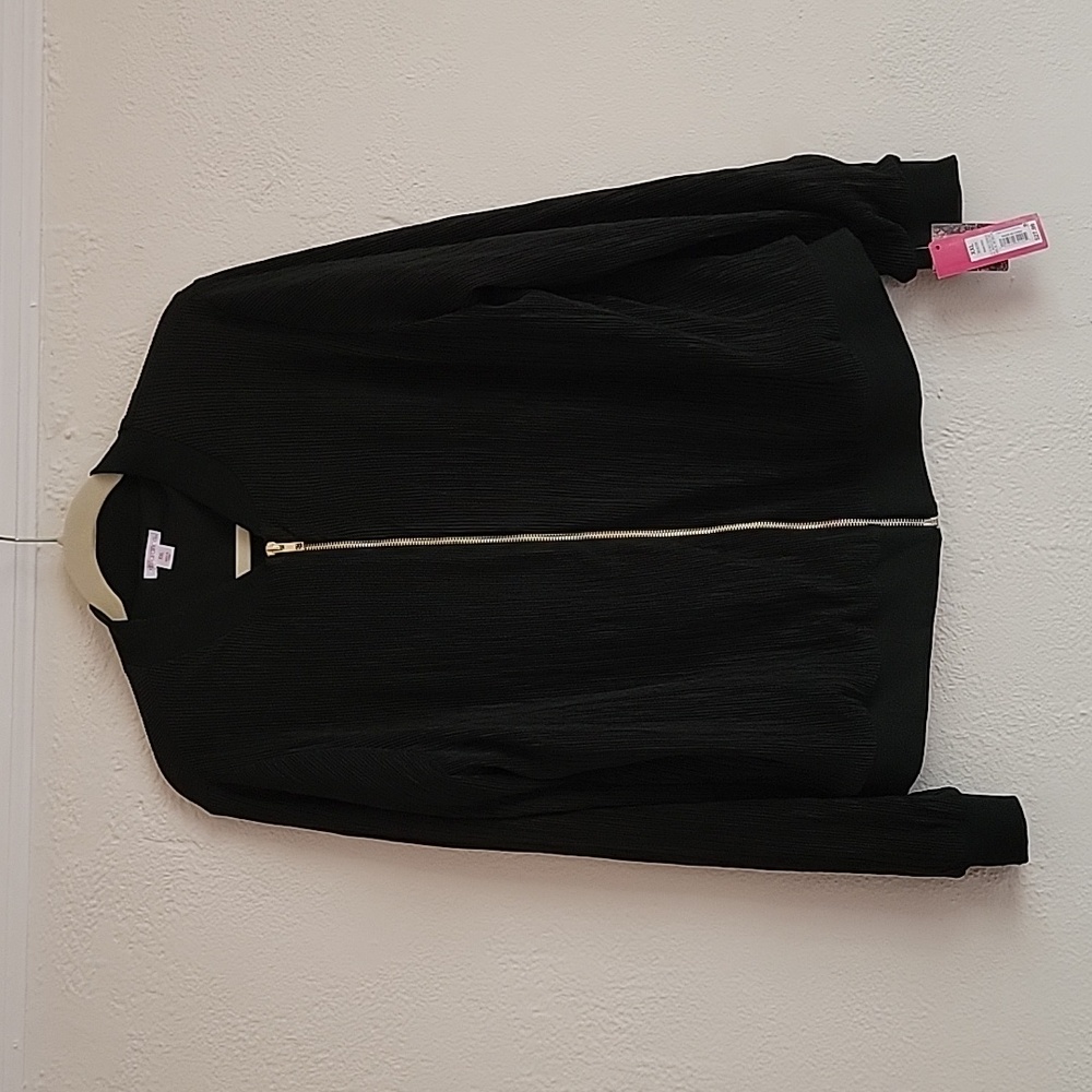 REDUCED!  Xhilaration Black Bomber Jacket with Metallic Zipper